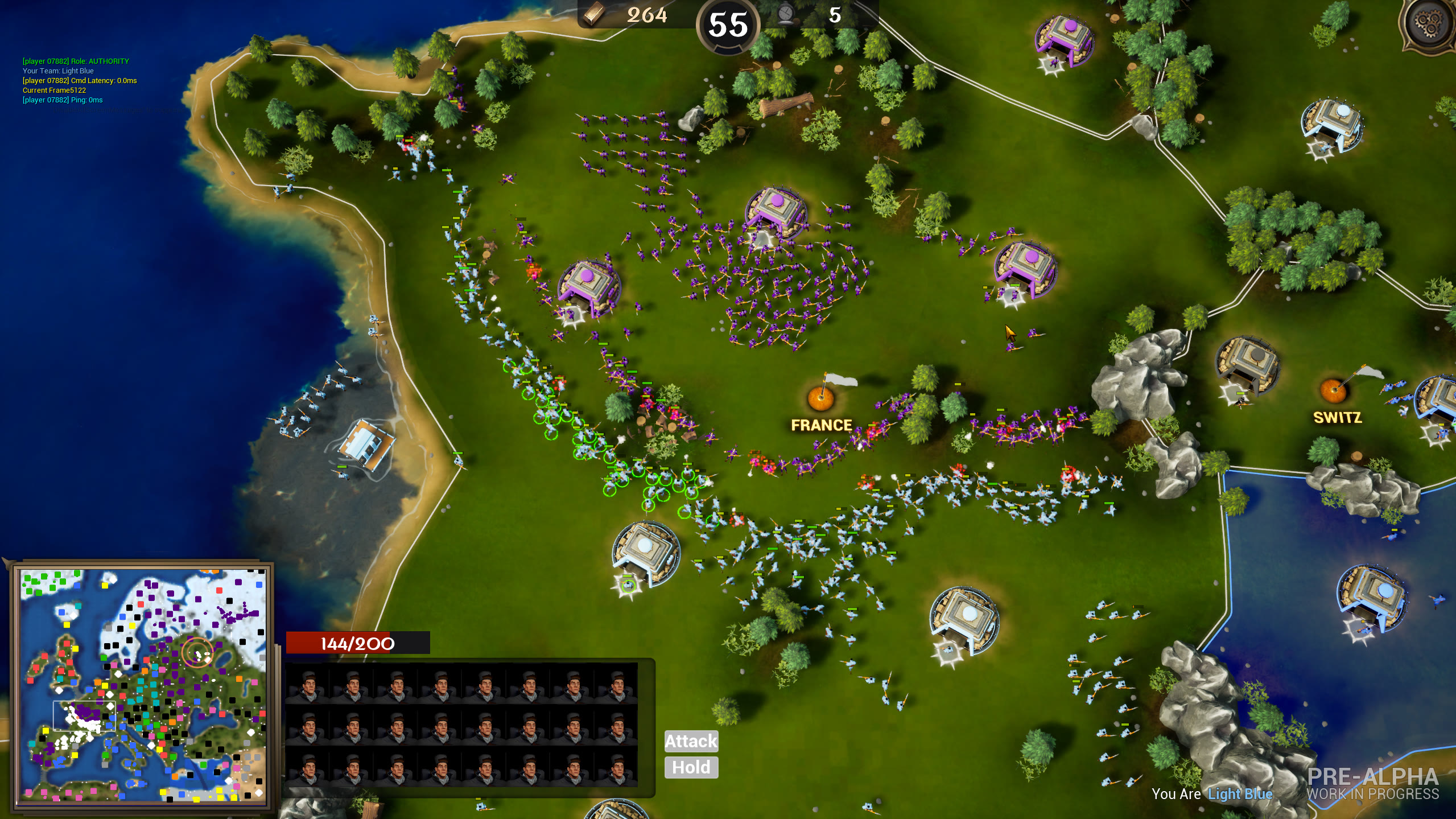 Large-scale battle with thousands of units